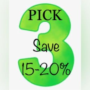 Pick 3 of our items to SHIP TOGETHER AND SAVE 15-20%. Perfect for share sales